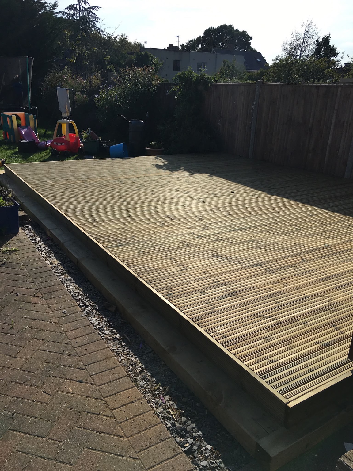 The finished deck from the garden